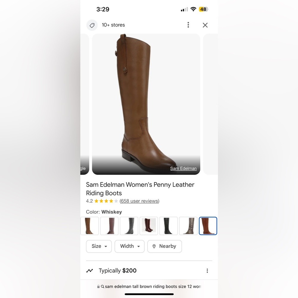 Sam Edelman Women's Penny Leather
Riding Boots in the color “Whiskey” size 12